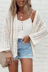 KaleaBoutique Stylish Hollow Out Knit Drop Shoulder Cardigan - KaleaBoutique.com