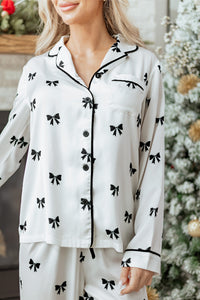 KaleaBoutique Comfortable Bows Print Two Piece Sleepwear - KaleaBoutique.com