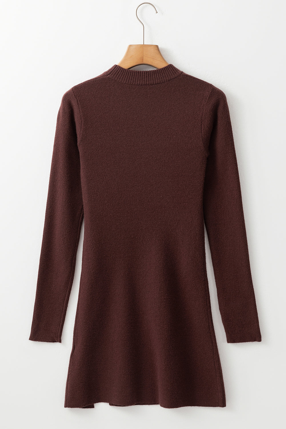 KaleaBoutique Stylish Slim Fit Mock Neck Side Slit Sweater Dress - KaleaBoutique.com