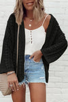 Hollow Out Knit Drop Shoulder Open Front Cardigan - KaleaBoutique.com