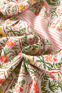 KaleaBoutique Stylish Geometric Floral Print Striped Patchwork Detail Sleeveless Dress（Runs Small ） - KaleaBoutique.com