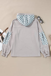 KaleaBoutique Floral Patchwork Star Pattern Drawstring Hoodie - KaleaBoutique.com