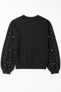 KaleaBoutique Pearled Drop Shoulder Round Neck Sweater - KaleaBoutique.com