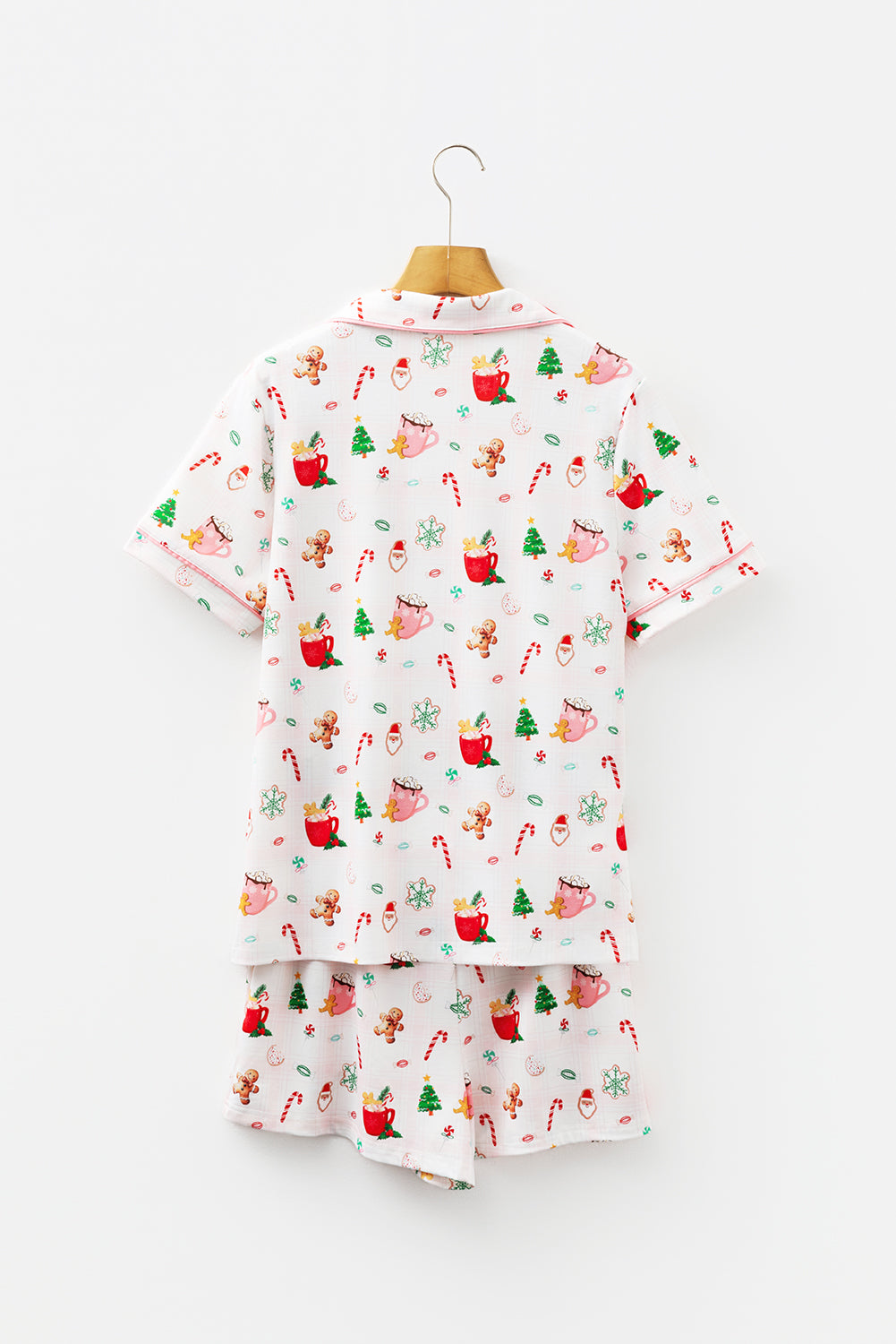 KaleaBoutique Comfortable Christmas Spirits Shirt Style 2pcs Short Pajama Set - KaleaBoutique.com