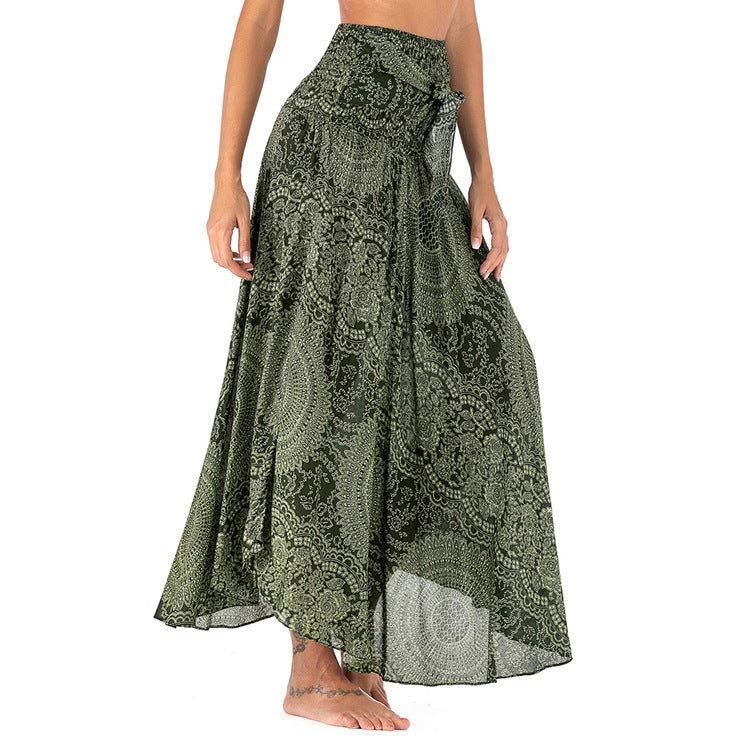 Women's Boho Print Two Ways to Wear Swing Maxi Skirt - KaleaBoutique.com