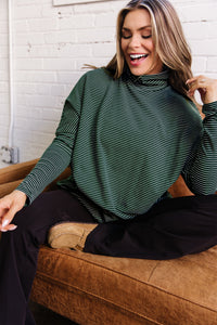 KaleaBoutique Comfortable High Neck Dropped Shoulder Long Sleeve Casual Top - KaleaBoutique.com