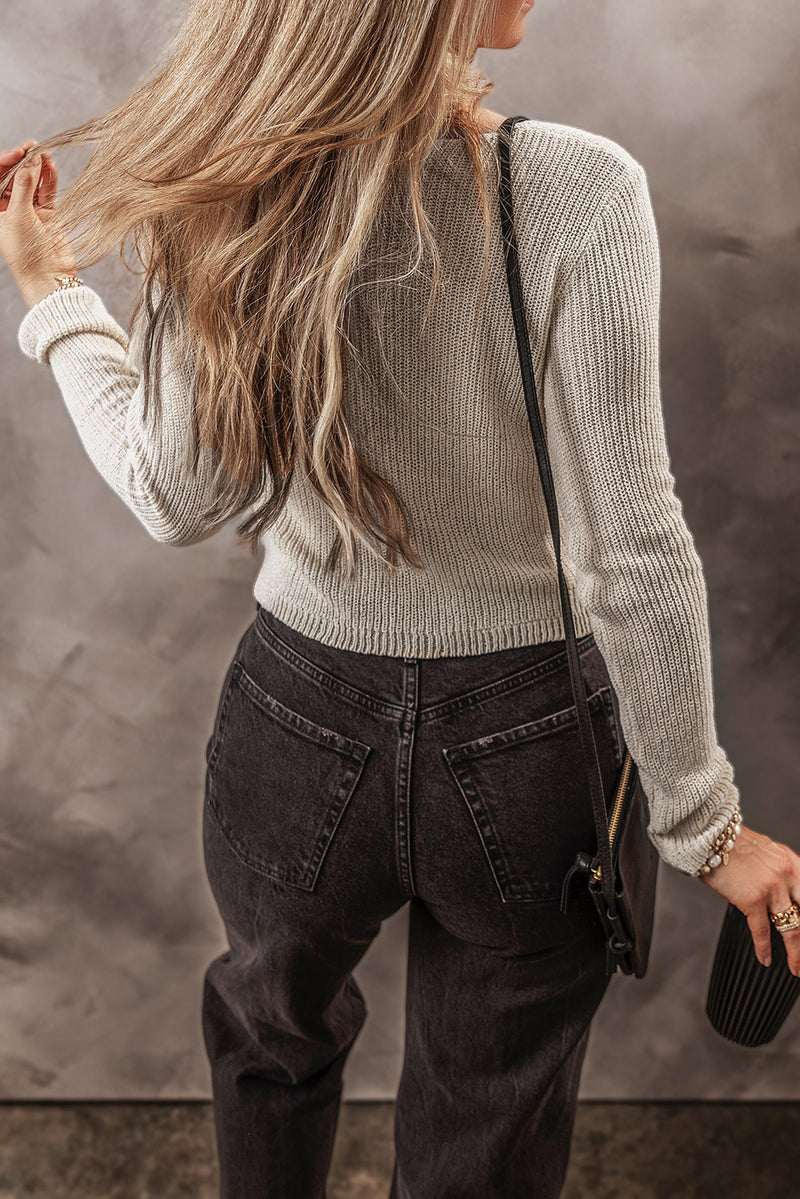 Slim Fit Buttoned V Neck Knit Cardigan - KaleaBoutique.com