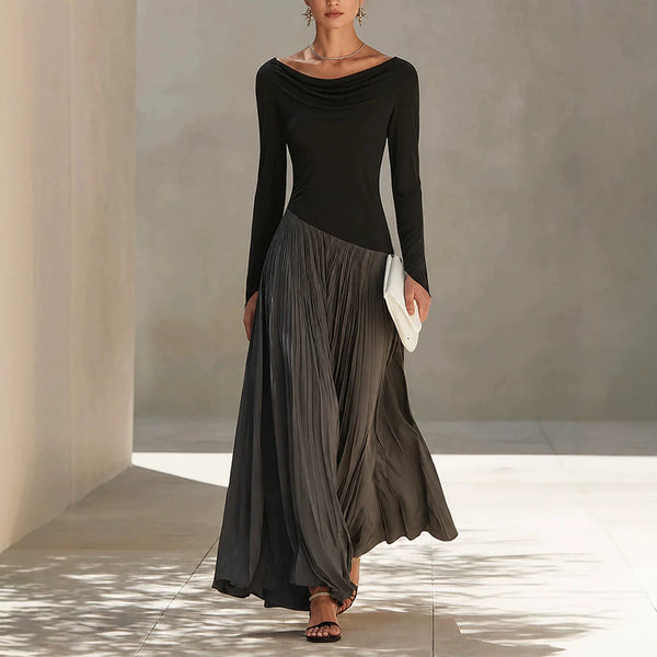 KaleaBoutique Colorblock Crewneck Long Sleeve Maxi Dress - KaleaBoutique.com