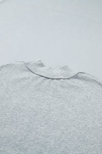 KaleaBoutique Comfortable Exposed Seam Mock Neck STATE Letter Graphic Loose Sweatshirt - KaleaBoutique.com