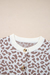 KaleaBoutique Stylish Leopard Drop Shoulder Chunky Knitted Cardigan Sweater - KaleaBoutique.com