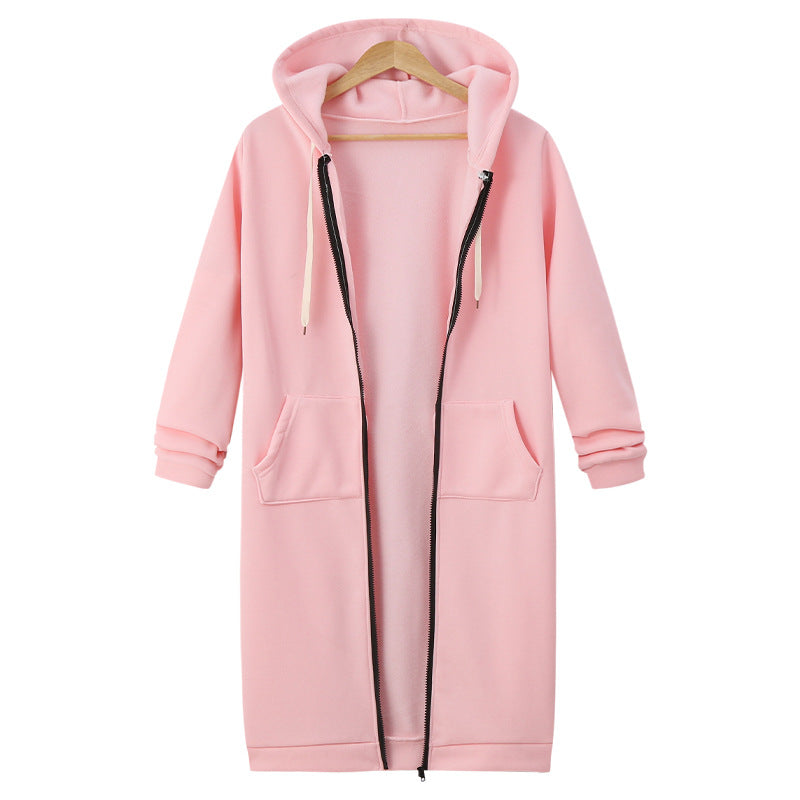 Women's Longline Full-Zip Hooded Sweatshirt with Pockets - KaleaBoutique.com