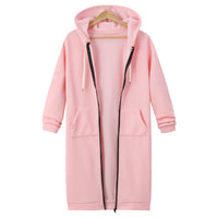 Women's Longline Full-Zip Hooded Sweatshirt with Pockets - KaleaBoutique.com