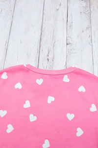 KaleaBoutique Comfortable Valentine Heart Print Long Sleeve Tee and Shorts Lounge Set - KaleaBoutique.com
