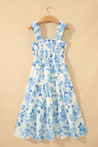 KaleaBoutique Comfortable Ruffled Straps Smocked High Waist Floral Maxi Dress - KaleaBoutique.com