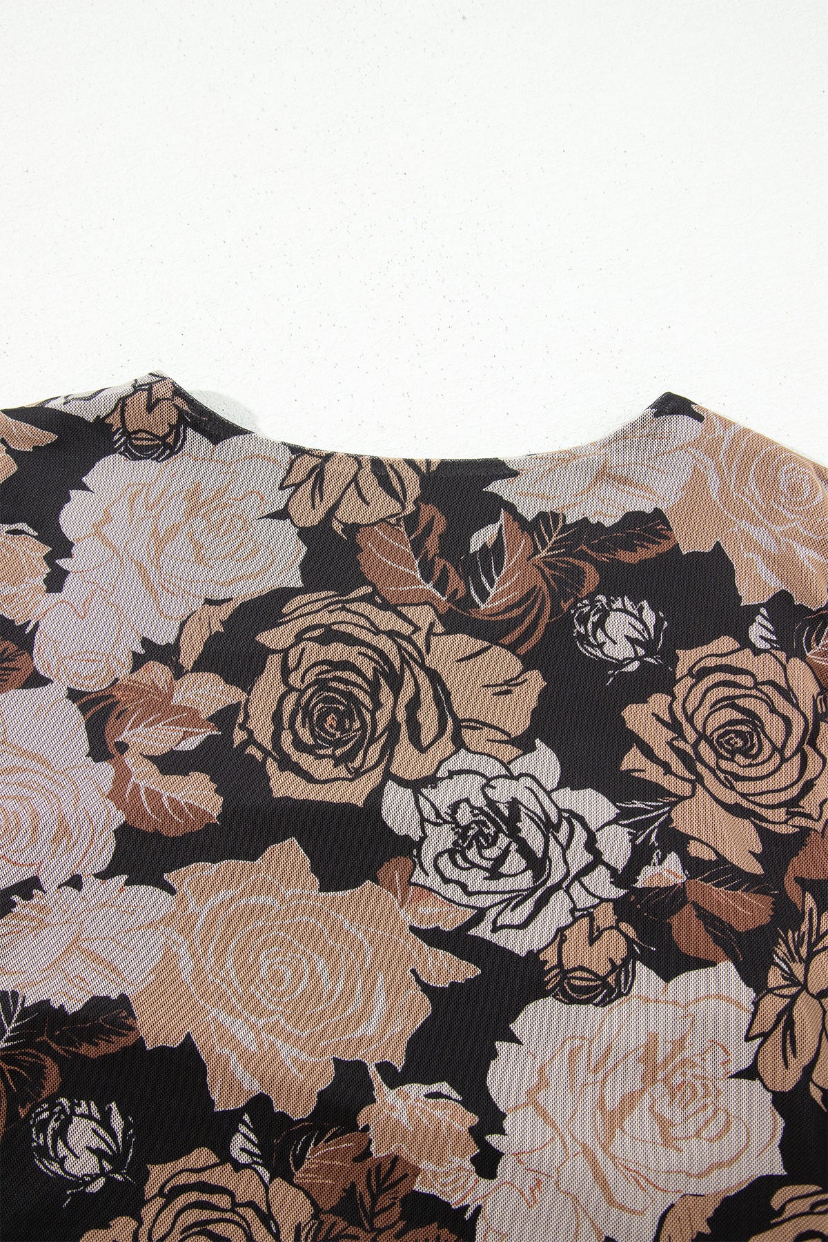 KaleaBoutique Stylish Floral Long Sleeve Asymmetric Ruffle Split Hem Mesh Dress - KaleaBoutique.com