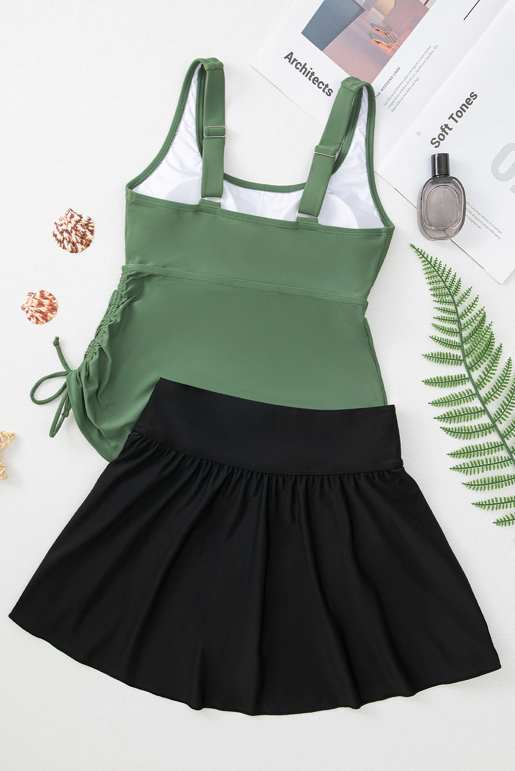 KaleaBoutique Stylish Scoop Neck Adjustable Tankini and Matching Skort Bathing Suit - KaleaBoutique.com