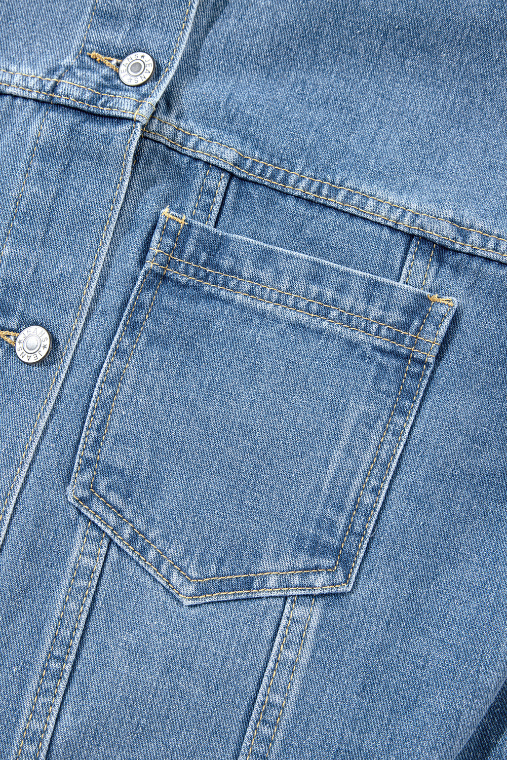 KaleaBoutique Stylish Classic Washed Oversize Pocketed Denim Jacket - KaleaBoutique.com