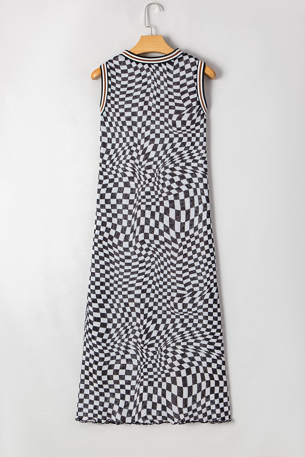 KaleaBoutique Stylish Beautiful Leopard Checkered Double Printed Reversible Sleeveless Long Dress - KaleaBoutique.com