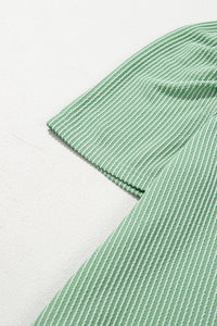 Corded Knit Crew Neck Puff Sleeve Shift Mini Dress - KaleaBoutique.com