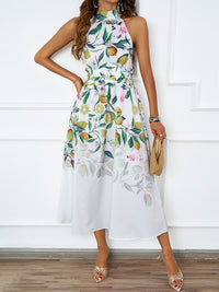Halterneck Printed Waist Slimming Dress Women - KaleaBoutique.com