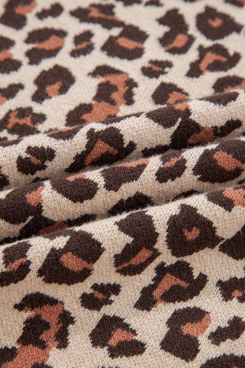 KaleaBoutique Stylish Leopard Print High Neck Shift Mini Sweater Dress - KaleaBoutique.com