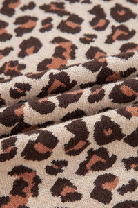 KaleaBoutique Stylish Leopard Print High Neck Shift Mini Sweater Dress - KaleaBoutique.com