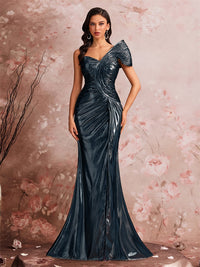 Design-conscious Fish-scale Structured Elegant Evening Gown - KaleaBoutique.com