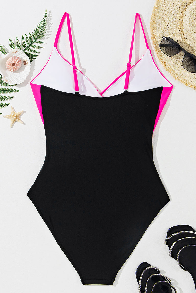 KaleaBoutique Beautiful Eye-Catching Crossover Colorblock Cutout One Piece Swimsuit - KaleaBoutique.com