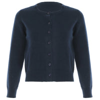 Women's Round-Neck Button-Front Cardigan with Ribbed Trim - KaleaBoutique.com