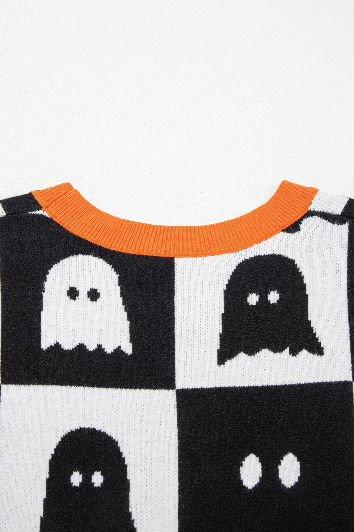 KaleaBoutique Stylish Geometric Ghost Color Block Trim Short Sleeve Knit Sweater - KaleaBoutique.com
