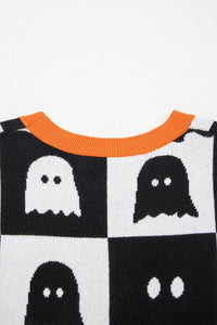 KaleaBoutique Stylish Geometric Ghost Color Block Trim Short Sleeve Knit Sweater - KaleaBoutique.com