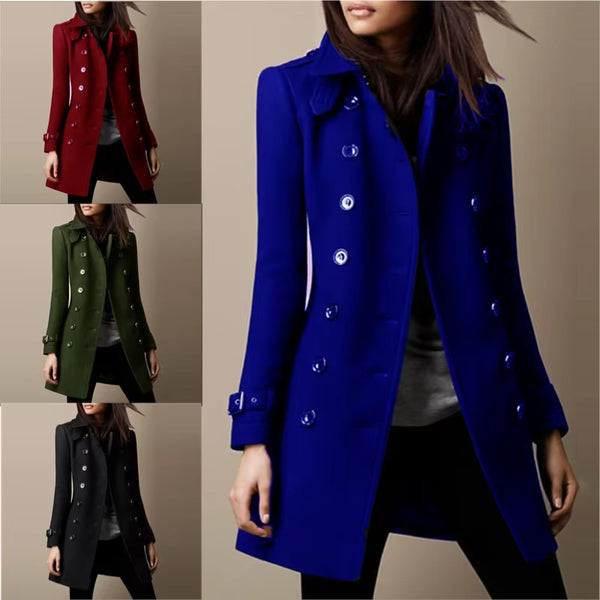 KaleaBoutique Women's Black Wool Overcoat - KaleaBoutique.com