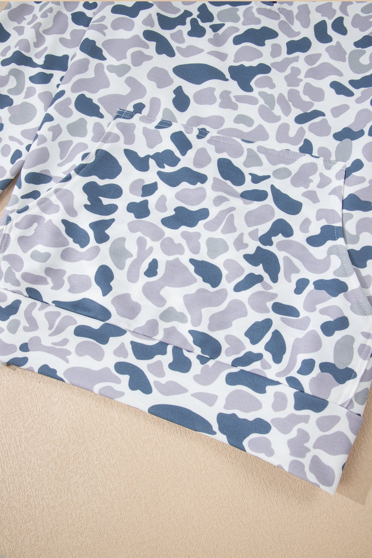 Camouflage Print Kangaroo Pocket Zip Collar Pullover Sweatshirt - KaleaBoutique.com
