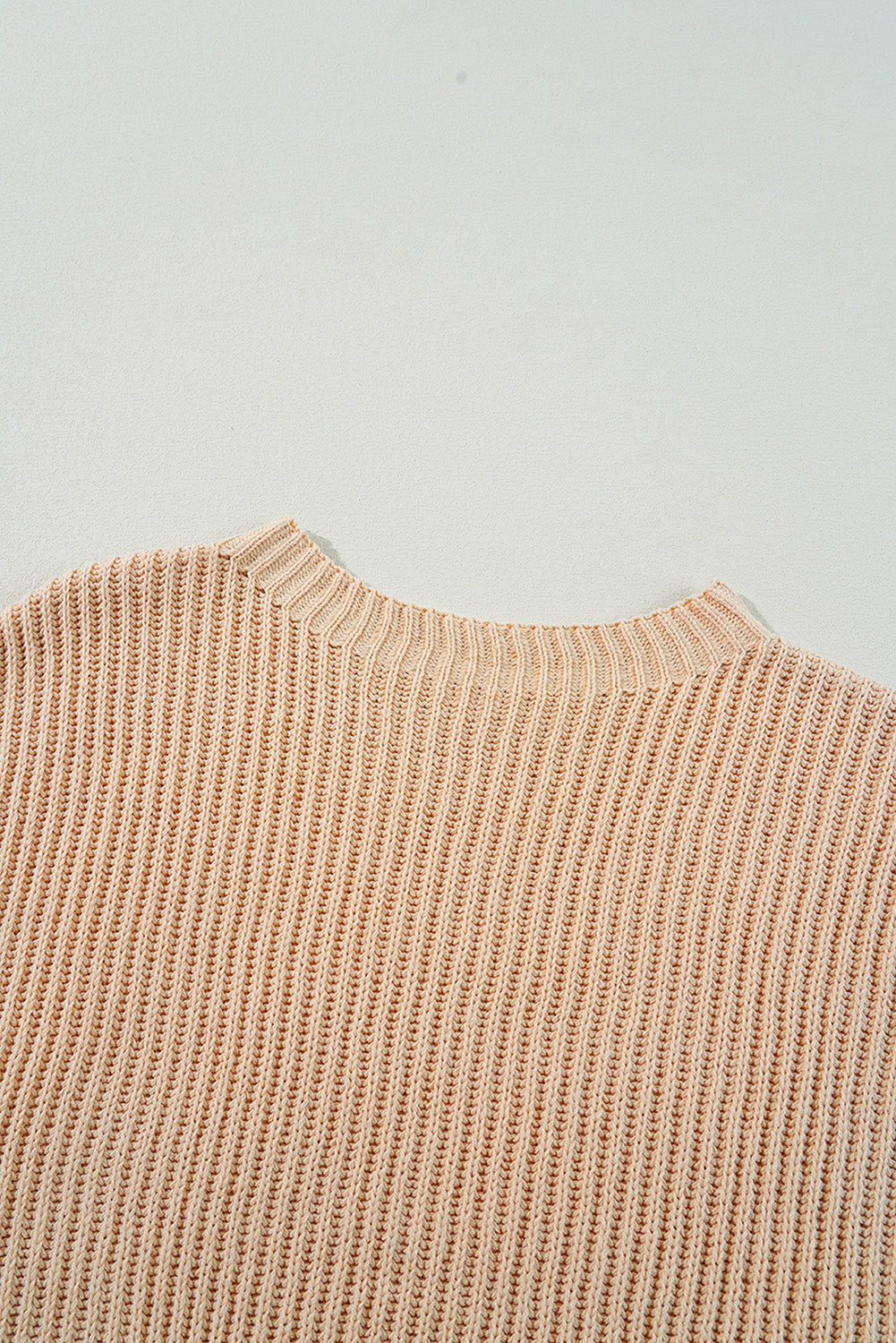 Cable Knit Drop Shoulder Side Slits Loose Sweater - KaleaBoutique.com