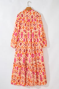 Western Abstract Geometric Printed Maxi Dress - KaleaBoutique.com