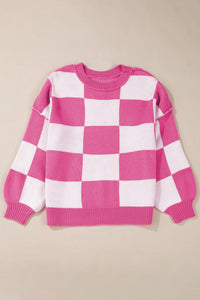 KaleaBoutique Checkered Bishop Sleeve Sweater - KaleaBoutique.com