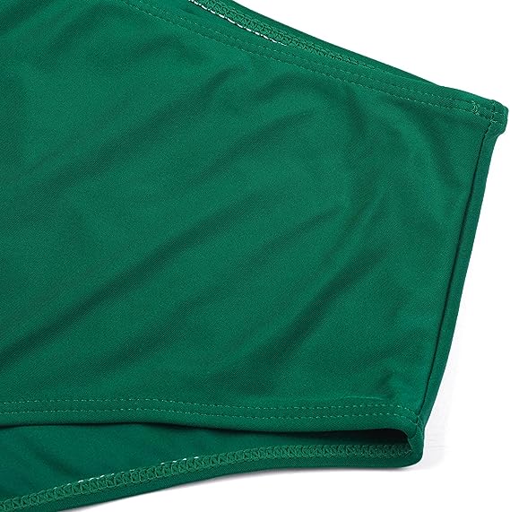 Women's Tropical Leaf Flounce Top and High-Waist Briefs 2 PC Bikini Set - KaleaBoutique.com