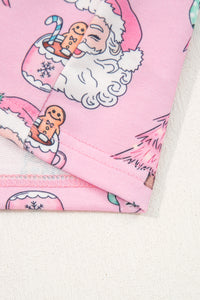 KaleaBoutique Stylish Ho Ho Ho Christmas Fashion Print 2pcs Lounge Short Set - KaleaBoutique.com