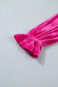 KaleaBoutique Stylish V Neck Velvet Ruffled Cuffs Hem Long Sleeve Top - KaleaBoutique.com
