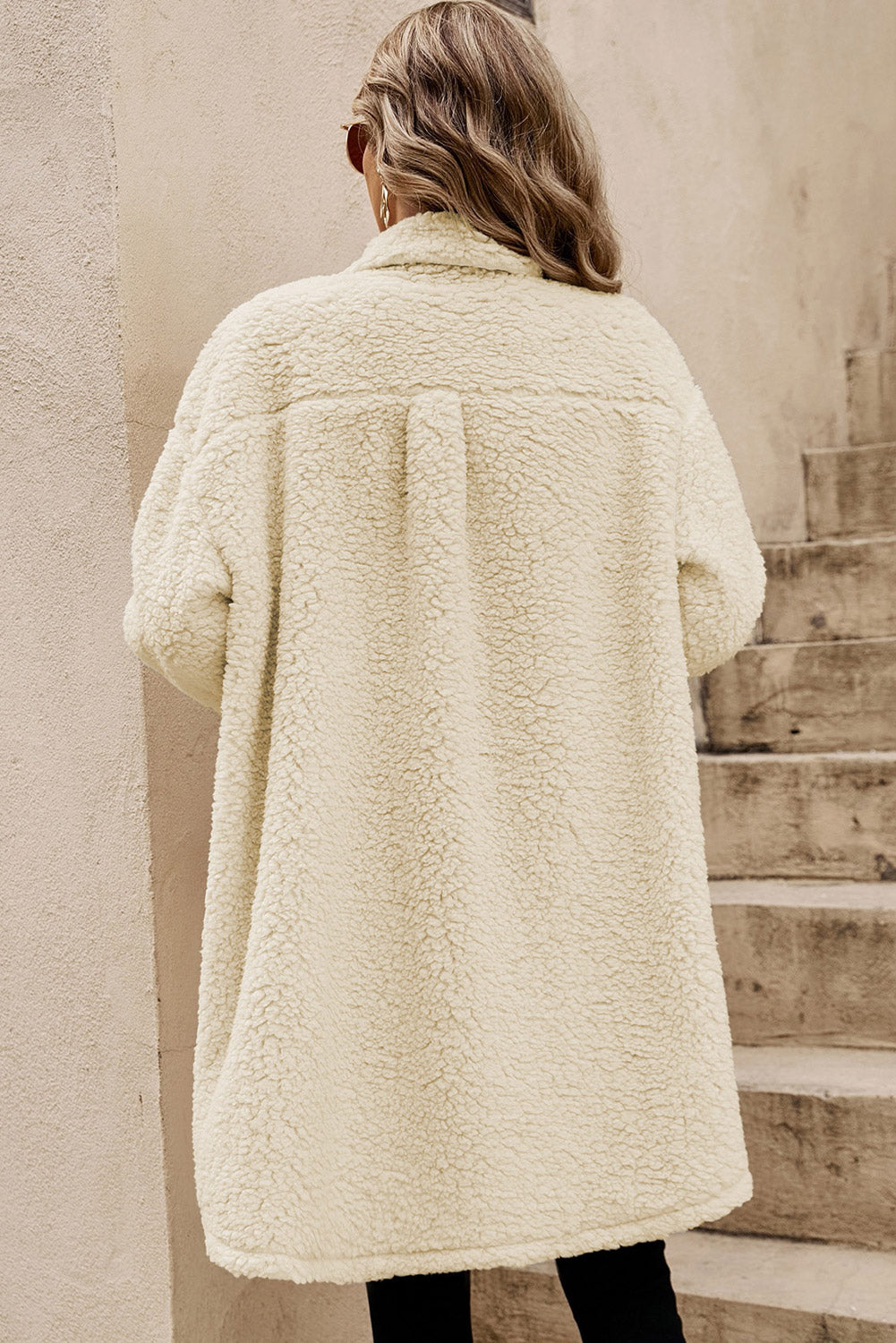 KaleaBoutique Stylish Contrast Flap Pocket Single Breasted Teddy Coat - KaleaBoutique.com