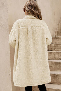 KaleaBoutique Stylish Contrast Flap Pocket Single Breasted Teddy Coat - KaleaBoutique.com