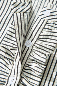 KaleaBoutique Stylish Frilled Detail Half Buttons Short Sleeve Long Dress - KaleaBoutique.com