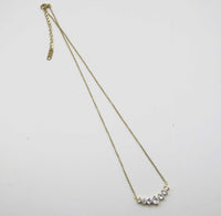 Solitaire Round Cut CZ Crystal Necklace, 14K Yellow Gold Bridal Charm Necklace, Wedding Diamond Gem Necklace - KaleaBoutique.com