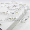 X-Long Silver Hair Vine, Crystal Bead Long Hair Wire Head Wreath, Wedding Silver Headband Gem Hairpiece - KaleaBoutique.com