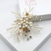 Pearl Flower Small Gold Hairclip, Bridal Swarovski Crystal Hairpiece, Wedding Floral Alligator Hair Clip - KaleaBoutique.com