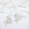 Two Flowers 2 PC Bridal Hairpin Set, Wedding Ceramic U Shape Hair Pins, Wired Pearl Hair Pins, in Gold or Silver - KaleaBoutique.com