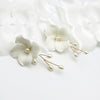 White Magnolia Floral Ceramic Earrings, Bridal White Clay Big Flower Earrings, Wedding Porcelain Large Flower Earrings - KaleaBoutique.com