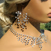 Clear Swarovski Crystal Necklace, Bridal Gem Necklace or Rhinestone Earrings, Prom or Wedding Crystal Necklace - KaleaBoutique.com