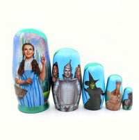 Wizard of Oz with Witch 5 Piece Nesting Dolls Set - Handcrafted Wooden Stacking Matryoshka Set (Copy)