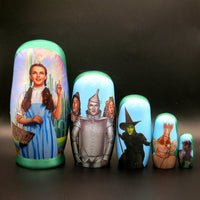 Wizard of Oz with Witch 5 Piece Nesting Dolls Set - Handcrafted Wooden Stacking Matryoshka Set (Copy)